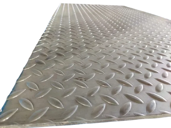 Checkered embossed sheets in MS and SS for industrial flooring