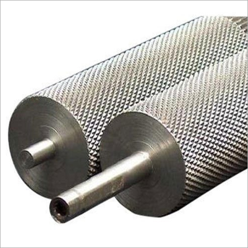 Knurling embossing roller with chrome coating  Industrial knurling roller custom size  Precision knurling embossing roller manufacturer India  Custom design knurling roller for embossing applications